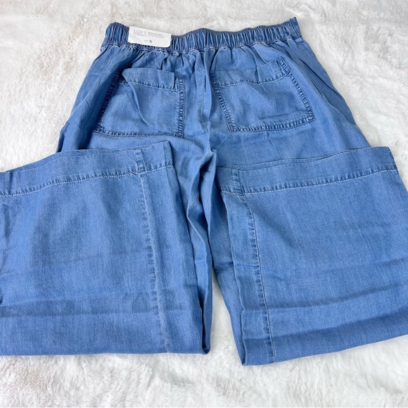 LOFT CHAMBRAY WIDE LEG CROP PANTS Size Small - Picture 10 of 12